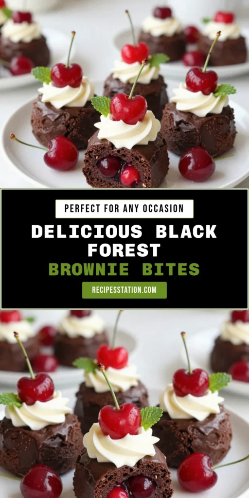 Indulge in these delectable Black Forest brownie bombs, a cherry chocolate dessert that is sure to please! These no-bake brownie balls combine rich chocolate brownie with creamy cream cheese and cherry pie filling for a delightful treat. Perfect for easy brownie recipes, these cream cheese brownie treats are a hit at any gathering. Try this simple recipe today and satisfy your sweet cravings! #BlackForestBrownieBombs #CherryChocolateDessert #NoBakeBrownieBalls #EasyBrownieRecipes
