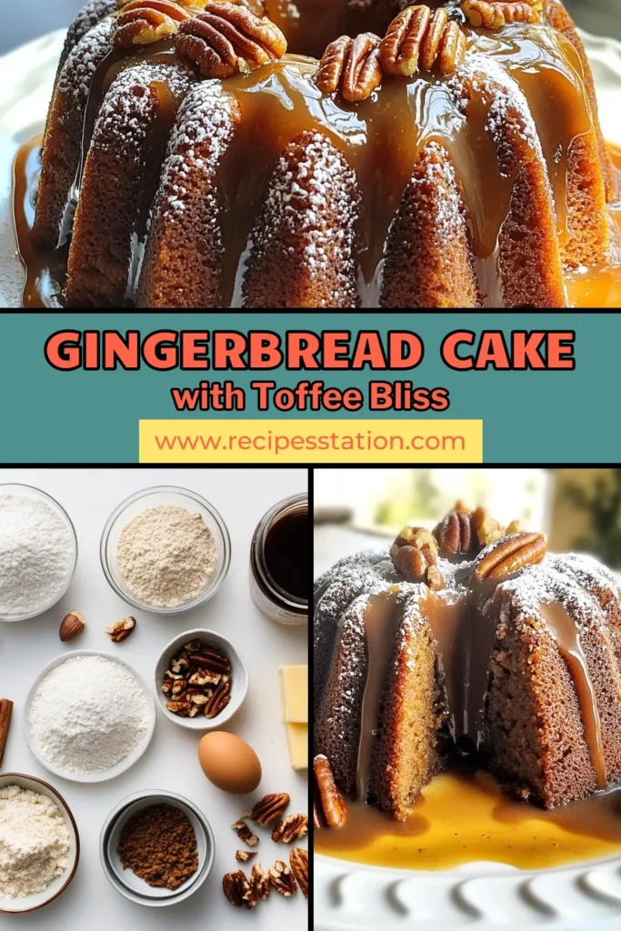 Indulge in the festive flavors of our gingerbread pudding cake paired with a rich toffee sauce recipe. This easy pudding cake recipe is the perfect holiday dessert that will impress your guests! Made with warm spices and buttery goodness, it's a cozy treat for any gathering. Get ready to create your homemade gingerbread cake that&rsquo;s sure to be a hit. Save this recipe for your holiday baking! #gingerbreadpuddingcake #toffeesaucerecipe #holidaydessertrecipes #easycakes