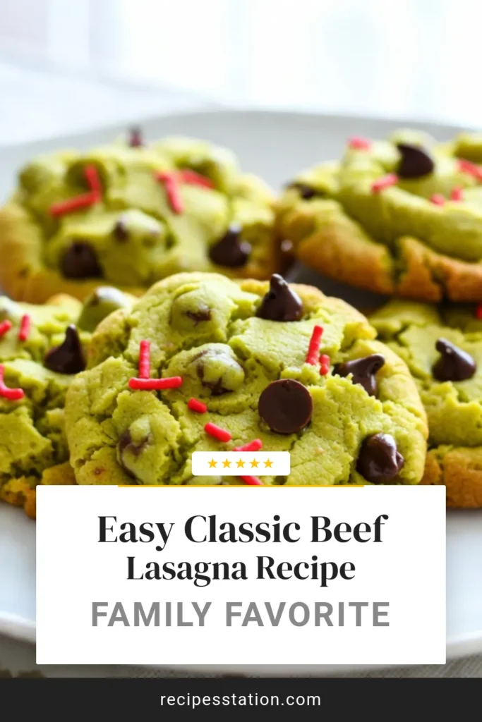 Get ready to spread holiday cheer with these festive Grinch cookies! This easy Grinch cookies recipe uses green cake mix to create delicious and colorful green cake mix cookies that are perfect for Christmas baking ideas. Whip up these delightful cookies packed with mini chocolate chips and topped with vibrant red sprinkles. Ideal for any holiday celebration, these treats will make your festive desserts unforgettable. Try this holiday cookie recipe and add joy to your dessert table! #GrinchCookies #ChristmasBaking #FestiveDesserts #HolidayRecipes