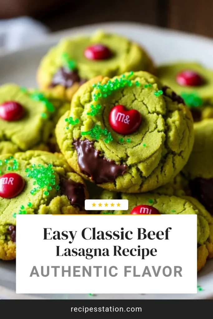 Bake up some holiday cheer with this easy Grinch cookies recipe! Perfect for your Christmas cookie exchange, these festive cookie ideas will bring joy to any gathering. Featuring vibrant green sprinkles and a sweet chocolate heart, your family and friends will love these holiday baking recipes. Get ready to impress with this fun twist on traditional cookies. Try it today and spread the festive spirit! #GrinchCookies #ChristmasBaking #HolidayCookies #CookieRecipes