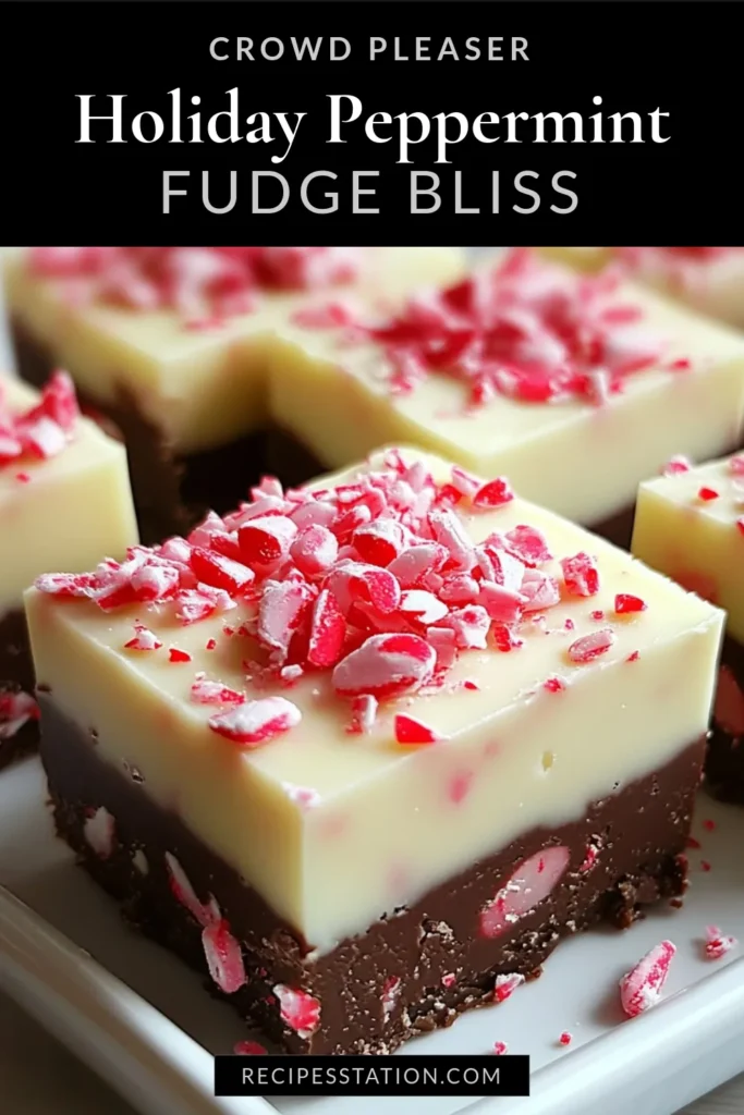 Indulge in the festive spirit with this delightful Peppermint Christmas Fudge! This easy peppermint fudge combines semi-sweet and white chocolate with crushed peppermint candies, making for a perfect holiday fudge recipe. Whether for parties or gifts, this Christmas fudge recipe is a must-try! Get ready to impress your guests with this delicious festive dessert. Save for your holiday baking now! #PeppermintFudge #ChristmasFudge #FestiveDesserts #HolidayBaking