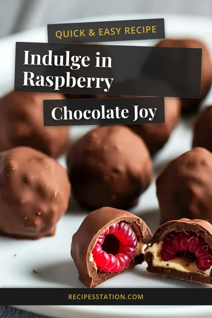 Indulge in this irresistible three-ingredient raspberry truffle recipe! These dark chocolate truffles are an easy truffle dessert that combines fresh raspberries and cream cheese for a delightful treat. Perfect for parties or a sweet craving, these cream cheese truffles are sure to impress. Make your own gourmet fresh raspberry desserts today! Save this recipe for your next dessert adventure! #RaspberryTruffles #ChocolateDesserts #EasyDesserts #HomemadeTreats