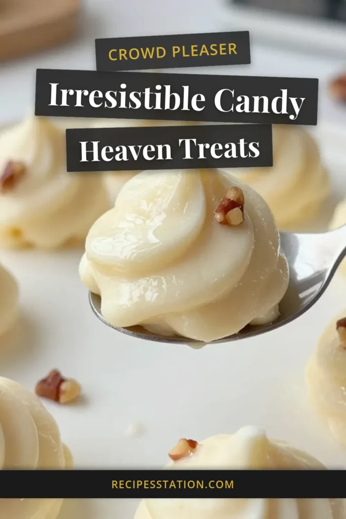 Make your holidays sweeter with this delightful divinity candy recipe! These homemade divinity treats are easy to prepare and are perfect as fluffy candy recipes or nougat-style confections. Indulge in this easy divinity dessert that will impress family and friends. With just a few simple ingredients, you can create a batch of heavenly confections! Save this recipe for your next gathering! #DivinityCandy #HomemadeTreats #FluffyCandy #EasyDessert