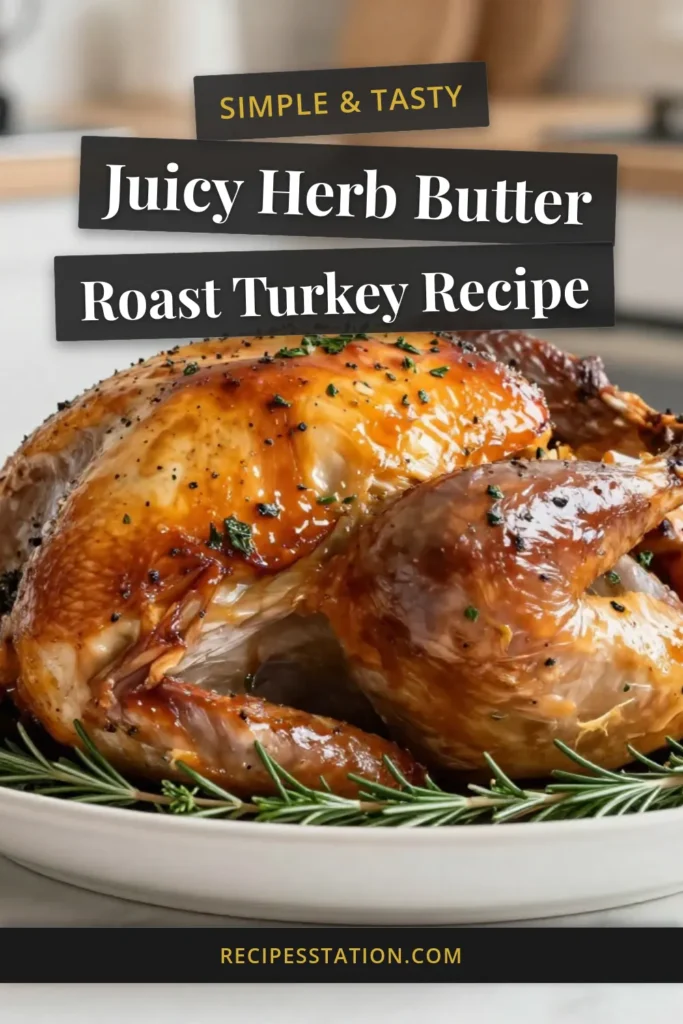 Looking for the perfect Thanksgiving Turkey Recipe? Try this Herb Butter Turkey Recipe for a Moist Roast Turkey that will impress your guests! With easy Herb Butter Cooking Techniques, your roast turkey will be bursting with flavor and stay juicy. Follow our simple steps for a delicious, festive centerpiece. Don't forget to save this recipe for your holiday planning! #Thanksgiving #RoastTurkey #HerbButter #TurkeyRecipe