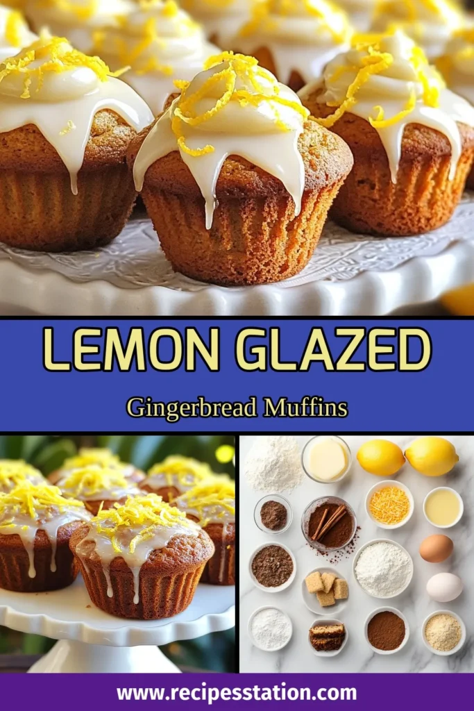 Indulge in these soft gingerbread muffins with lemon glaze that are perfect for any occasion! This easy gingerbread muffin recipe combines warm spices with a zesty lemon finish, making them irresistible. Enjoy homemade gingerbread muffins drizzled with a delightful lemon glaze that’ll brighten your day. Don't miss out on this simple treat! Save now for delicious gingerbread muffins recipe inspiration. #GingerbreadMuffins #LemonGlazeMuffins #BakingRecipes #HomemadeMuffins
