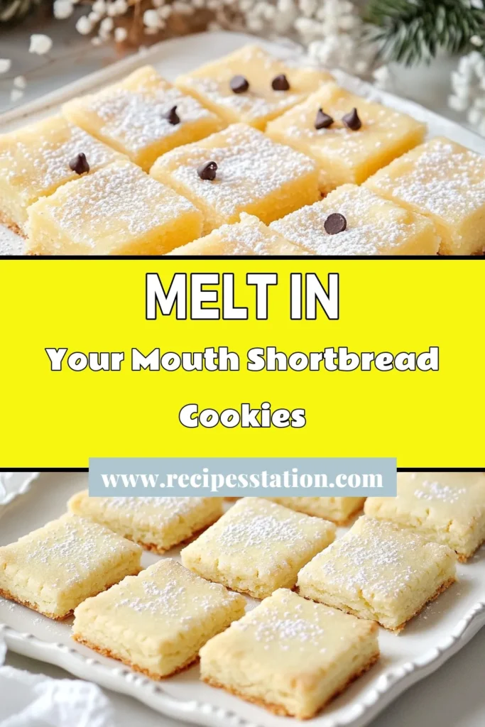 Indulge in the delightful taste of buttery shortbread cookies with this easy shortbread recipe. These homemade cookies are truly melt in your mouth cookies, perfect for any occasion. With just a few simple ingredients, you can create classic shortbread cookies that everyone will love. Try adding chocolate chips for a fun twist! Save and share this delicious recipe today! #ShortbreadCookies #HomemadeCookies #Baking #CookieRecipe