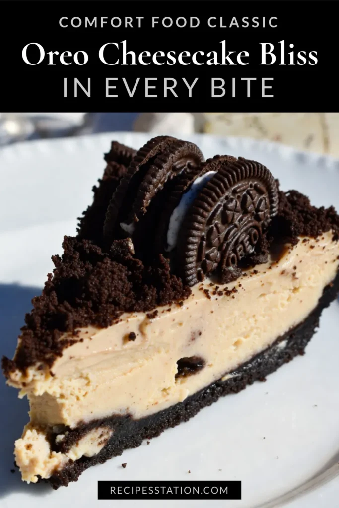 Indulge in this no-bake Oreo cheesecake recipe that promises to satisfy your sweet cravings! This easy Oreo dessert recipe features a creamy cheesecake with Oreos, making it a perfect chocolate Oreo cheesecake delight for any occasion. Blend crushed Oreos with a light filling for a mouthwatering treat. Ready in just 30 minutes, with a chill time of 4 hours. Make this no-bake Oreo dessert today! #OreoCheesecake #NoBakeDessert #EasyDesserts #ChocolateCheesecake