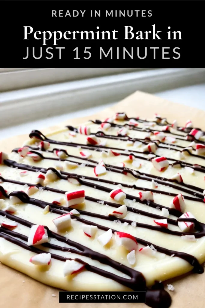 Indulge in the ultimate holiday treat with this easy peppermint bark recipe! This delicious white chocolate peppermint bark is a perfect no-bake chocolate treat for festive gatherings. Made with creamy white chocolate and crunchy peppermint candies, it’s simple to prepare and sure to impress. Try it today and elevate your holiday dessert recipes! Save this festive candy recipe for your next celebration! #PeppermintBark #HolidayTreats #NoBakeDesserts #FestiveCandy