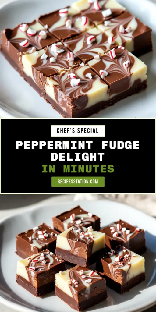 Indulge in the festive spirit with this delightful peppermint fudge recipe! Perfect for your holiday gatherings, this Christmas fudge dessert is a must-try. Made with easy fudge making techniques, you'll love the combination of semi-sweet and white chocolate, finished with homemade peppermint candies. Impress your guests with this sweet holiday treat recipe. Save this recipe for a tasty seasonal favorite! #PeppermintFudge #ChristmasDessert #HolidayTreats #FudgeRecipes