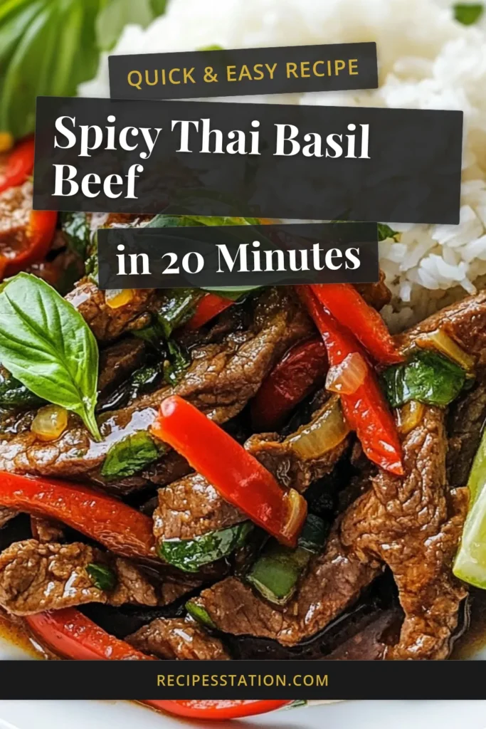Discover the flavors of Thailand with this Spicy Thai Basil Beef recipe! This easy Thai beef stir-fry is a quick Thai dinner recipe perfect for busy weeknights. Using fresh Thai basil and a savory sauce, you’ll create an authentic Thai beef dish that's bursting with flavor. Serve it over jasmine rice for a satisfying meal your family will love. Try it today for a delicious taste of Thailand! #SpicyThaiBasilBeef #EasyThaiDinner #ThaiRecipe #BeefStirFry