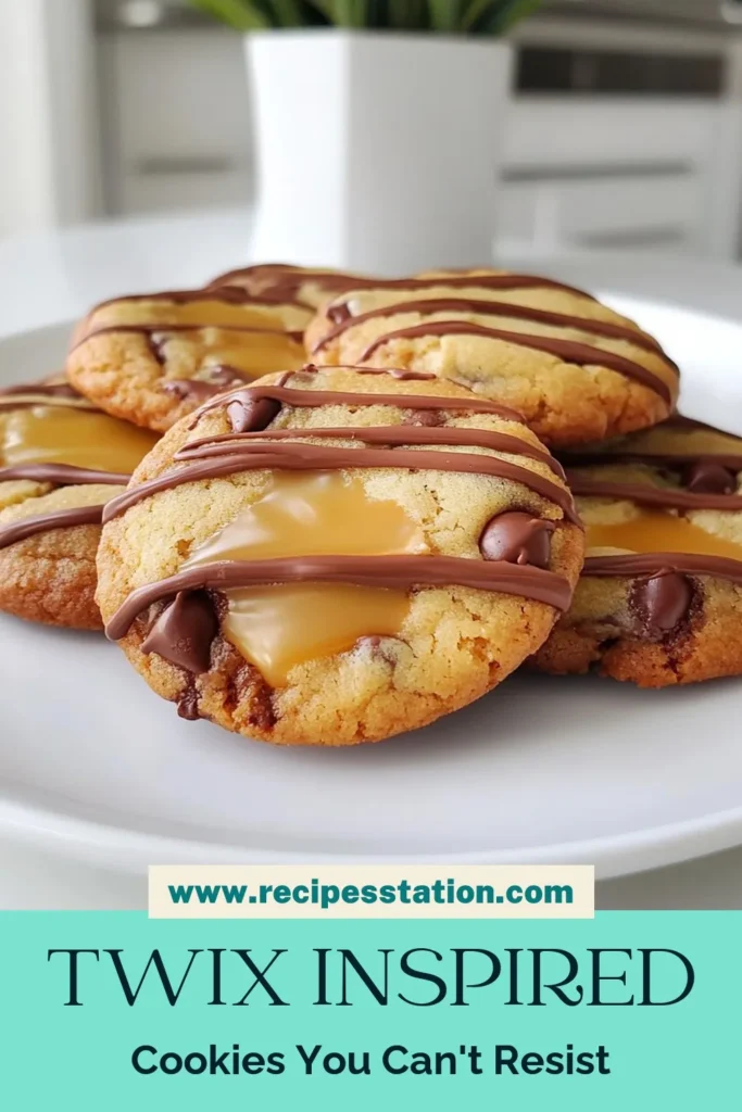 Indulge in these Twix-inspired cookies that combine homemade goodness with the flavors of caramel and chocolate! This easy cookie recipe will elevate your dessert game with decadent dessert cookies that feature a melt-in-your-mouth texture and a delightful crunch from shortbread. Perfect for any occasion, these caramel chocolate cookies are sure to impress! Save this recipe for a sweet treat today! #TwixCookies #EasyDessert #BakingJoy #CookieLovers