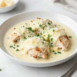 To make a comforting Crockpot Angel Chicken, gather these simple ingredients: - 4 boneless, skinless chicken breasts - 1 can (10.5 oz) cream of chicken soup - 1 packet (1 oz) ranch seasoning mix - 1 cup low-sodium chicken broth - 1 cup mozzarella cheese, freshly shredded - 1/2 cup parmesan cheese, finely grated - 1 cup mushrooms, sliced (optional) - 1/2 teaspoon garlic powder - Salt and freshly ground black pepper to taste - Fresh parsley, chopped (for a colorful garnish) Each ingredient plays a role in creating a rich and tasty dish. The chicken breasts provide a tender base. Cream of chicken soup adds creaminess. Ranch seasoning brings flavor, while the cheeses create a delightful topping. Mushrooms are an optional addition for extra depth. The garlic powder enhances taste, and salt and pepper balance all the flavors. Finally, fresh parsley not only garnishes but adds a lovely color. Cooking this meal is simple and rewarding. You will love how easy it is to prepare and how delicious it turns out. {{ingredient_image_2}} 1. Start by mixing the sauce. In a bowl, whisk together the cream of chicken soup, ranch seasoning, chicken broth, garlic powder, salt, and pepper. Whisk until smooth. 2. Next, lightly coat the inside of your crockpot. Use non-stick spray or olive oil. This helps prevent sticking. 3. Arrange the chicken breasts in a single layer in the crockpot. If you like mushrooms, add them on top of the chicken. 1. Set the crockpot to cook. Place the lid on tightly. 2. For low heat, cook for 6-7 hours. If you&rsquo;re in a hurry, use high heat for 3-4 hours. The chicken should reach 165&deg;F (75&deg;C) to be safe. 3. Check the chicken's temperature with a meat thermometer. This step ensures it is fully cooked. 1. About 30 minutes before serving, sprinkle mozzarella and parmesan cheese over the chicken. Cover the crockpot again. 2. The cheese should melt and become bubbly. This adds extra flavor and creaminess. 3. For a great presentation, garnish with fresh parsley before serving. Serve with rice, pasta, or bread to soak up the sauce. To ensure moist and tender chicken, follow these tips: - Use boneless, skinless chicken breasts for best results. - Always cover the crockpot with a lid. This keeps moisture in and makes the chicken juicy. Want to take the flavor up a notch? Here are some suggestions: - Add extra spices like paprika or onion powder for a richer taste. - Fresh herbs like thyme or rosemary can brighten the dish. Add them near the end of cooking for the best flavor. Pair your Crockpot Angel Chicken with these sides: - Serve with rice, pasta, or crusty bread to soak up the sauce. - Steamed vegetables add color and nutrients. Garnish the dish with fresh parsley for a touch of green and extra flavor. Enjoying this meal with family will surely bring smiles to everyone! Pro Tips Use Fresh Ingredients: Whenever possible, opt for fresh herbs and freshly shredded cheese to enhance the flavor and presentation of your dish. Adjust Seasoning: Taste the sauce before serving and adjust the salt and pepper to your preference for a perfectly balanced flavor. Pair with Sides: Serve this dish with rice, pasta, or crusty bread to soak up the delicious sauce, making for a complete and satisfying meal. Storage Tips: Leftovers can be stored in an airtight container in the refrigerator for up to 3 days, making for a quick and easy meal later on. {{image_4}} You can easily switch up the cream of chicken soup. Try using cream of mushroom soup instead. It adds a rich flavor. If you want a lighter option, use a homemade cream sauce. You can also mix in some Greek yogurt for a tangy twist. For cheese, mozzarella is great, but cheddar works well too. Go for a sharp cheddar for more flavor. You can even try a blend of cheeses for a unique taste. If you prefer a meatless dish, use chickpeas or tofu instead of chicken. Both options soak up flavors well. For a heartier texture, use portobello mushrooms. They add a meaty feel to the dish. You can also toss in some spinach or kale for added nutrition. This gives you a colorful and healthy meal. Preparing this dish in advance is easy and fun. You can mix the sauce and add it to the chicken the night before. Just store it in the fridge until you're ready to cook. This allows the flavors to blend well. You can also freeze portions for later use. Just be sure to use airtight containers. When you're ready to eat, thaw overnight in the fridge. Reheat in the crockpot or on the stove for a quick meal. To store leftover Crockpot Angel Chicken, let it cool first. Place it in an airtight container. This helps keep it fresh. You can store it in the fridge for up to three days. If you want to keep it longer, freezing is a better option. To freeze Crockpot Angel Chicken, make sure it is cool. Transfer it to a freezer-safe container or bag. Remove as much air as possible to prevent freezer burn. Properly frozen, it can last up to three months. When you are ready to eat, thaw it in the fridge overnight. To reheat, place it in a pot on low heat or in the microwave. Make sure it heats evenly. The best way to reheat this dish is on the stove. Use low heat and add a splash of broth. This keeps the chicken moist and tasty. You can also use the microwave, but do it in short bursts. Cover it with a damp paper towel to keep it from drying out. Always check that it is hot all the way through before serving. Yes, you can use frozen chicken breasts in this recipe. Just keep in mind a few tips: - Cooking Time: Increase the cooking time by 1 to 2 hours on low or 30 minutes on high. - Layering: Place the frozen chicken directly in the crockpot without thawing. - Sauce Coverage: Make sure the sauce covers the chicken well to keep it moist. Using frozen chicken is a great way to save time! This dish pairs well with many sides. Here are some tasty options: - Rice: Steamed white or brown rice soaks up the sauce nicely. - Pasta: Serve over your favorite pasta for a filling meal. - Crusty Bread: Fresh bread is perfect for dipping in the creamy sauce. - Vegetables: Steamed green beans or broccoli add freshness to the plate. Feel free to mix and match these sides! You can easily add heat to your dish. Here&rsquo;s how: - Adding Heat: Stir in a teaspoon of red pepper flakes or a splash of hot sauce for a kick. - Modifying Ranch Seasoning: Use a spicier ranch mix or add cayenne pepper to the ranch seasoning. Taste as you go to find the perfect balance! This blog post covered a simple and tasty Crockpot Angel Chicken recipe. We discussed essential ingredients and shared step-by-step instructions. You learned tips for moist chicken and flavor enhancements. I also offered variations and storage advice to help you adapt and enjoy the dish later. In the end, this recipe is both easy and flexible. Whether you prefer chicken or a vegetarian twist, the flavor stays strong. Get ready to impress at dinner with minimal effort! Enjoy your cooking!