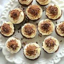 Gather these simple yet essential ingredients to make Easy Tiramisu Truffles: - 1 cup mascarpone cheese - 1 cup heavy whipped cream - 1 cup ladyfinger cookies, finely crushed - 1/2 cup powdered sugar - 1 teaspoon pure vanilla extract - 1 tablespoon strong brewed coffee, cooled - 2 tablespoons unsweetened cocoa powder (for rolling) - Dark chocolate shavings (for elegant garnish) Each ingredient plays a key role in creating rich and creamy truffles. Mascarpone cheese provides a smooth base. Heavy whipped cream adds lightness. Ladyfinger cookies bring that classic tiramisu taste. Powdered sugar sweetens the mix without grit. Pure vanilla extract enhances flavor. Brewed coffee gives a boost, while cocoa powder and dark chocolate shavings add depth. These items are easy to find in most grocery stores. If you want a twist, you can experiment with flavored liqueurs or different coatings. Enjoy the process of making these delightful treats! {{ingredient_image_2}} Start with a large mixing bowl. Add 1 cup of mascarpone cheese, 1/2 cup of powdered sugar, 1 teaspoon of pure vanilla extract, and 1 tablespoon of cooled brewed coffee. Use a whisk or electric mixer to blend these ingredients. Mix until smooth and creamy. Make sure there are no lumps in the mixture. This step is key for a rich flavor. In another bowl, pour in 1 cup of heavy whipped cream. Beat it until you see stiff peaks. Stiff peaks mean the cream holds its shape well. This makes the truffles light and fluffy. Be patient and watch closely as it whips. Next, gently fold the whipped cream into the mascarpone mixture. Use a spatula and be careful. You want to keep the lightness of the whipped cream. Once mixed, sprinkle in 1 cup of finely crushed ladyfinger cookies. Fold these in until they are evenly spread throughout the mix. Now it's time to form the truffles. With clean hands or a cookie scoop, take portions of the mixture. Roll them into small balls, about 1 inch in size. Place each rolled truffle on a baking sheet lined with parchment paper. This helps them not stick. After rolling all the truffles, cover the sheet with plastic wrap. Chill them in the fridge for at least 1 hour. This helps them firm up. When ready, roll each truffle in 2 tablespoons of unsweetened cocoa powder. This adds a rich taste and nice finish. For a special touch, sprinkle dark chocolate shavings on top of each truffle. This makes them look fancy and adds to the chocolate flavor. Enjoy these tasty bites that capture the spirit of Tiramisu! Using room temperature ingredients is key. It helps everything mix well. Cold mascarpone can clump up. Start with the cheese, sugar, vanilla, and coffee. Mix until smooth. A gentle folding technique is important, too. After whipping the cream, add it slowly to your cheese mix. Use a spatula and fold carefully. This keeps the mixture airy and light. Chilling the truffles is a must. It helps them firm up. After rolling the balls, cover them with plastic wrap. Let them chill for at least one hour. This step is key for texture. Coating the truffles evenly in cocoa powder is easy. Roll each truffle until fully covered. This adds rich flavor and a lovely finish. For a final touch, add dark chocolate shavings on top. They make the truffles look fancy and taste even better. Pro Tips Use Fresh Ingredients: Always opt for fresh mascarpone cheese and heavy cream for the best flavor and texture in your truffles. Chill Properly: Make sure to refrigerate the truffles for at least an hour to ensure they set well; this helps them hold their shape when rolled in cocoa powder. Experiment with Flavors: Feel free to add a splash of coffee liqueur or flavored extracts to enhance the taste profile of your truffles. Presentation Matters: For an elegant presentation, use a decorative box or arrange the truffles on a beautiful serving platter before serving. {{image_4}} You can make these tiramisu truffles even better! Try adding espresso powder. Just a teaspoon will boost the coffee flavor. Mix it in when you blend the mascarpone and sugar. This tiny change makes a big impact. You can also use different liqueurs. Classic tiramisu uses coffee liqueur, but you can try others. Amaretto adds a nutty taste. Frangelico gives a hint of hazelnut. Use about one tablespoon for best results. How you present your truffles can impress friends. Try different coatings for a fun twist. Roll the truffles in chopped nuts or colorful sprinkles. This adds texture and visual charm. Serving your truffles with espresso or dessert wine is a great choice. The rich flavors pair nicely. Place a truffle on a small plate next to a shot of espresso. This makes for an elegant treat. Enjoy your delicious creation in style! To keep your Tiramisu truffles fresh, use an airtight container. This helps lock in moisture and flavor. You can use any container that seals tightly. Glass or plastic options work well. Just make sure the lid fits snugly. For best results, place a piece of parchment paper between layers of truffles. This prevents them from sticking together. You can also separate layers with small sheets of wax paper. It&rsquo;s a simple trick to keep them nice and neat. When stored properly, Tiramisu truffles last about a week in the fridge. Keep them in the coolest part, away from the door. This ensures they stay fresh longer. Watch for signs of spoilage. If the truffles smell sour or have an unusual texture, it&rsquo;s time to toss them. Trust your senses; they usually know best. Enjoy your truffles while they are at their best! Yes, you can make Tiramisu truffles ahead of time. They taste even better after chilling. Best make-ahead tips: - Make the truffles and chill them for at least one hour. - Cover them with plastic wrap or store in an airtight container. - They stay fresh in the fridge for up to one week. If your truffles are too soft, don't worry. You can fix them easily. Adjustments for firmness: - Add more crushed ladyfinger cookies to the mixture. - You can chill the mixture longer before rolling into balls. - If needed, refrigerate them for 30 minutes after rolling. This helps them set. Tiramisu truffles can be gluten-free, but it depends on the cookies. Ingredient considerations and options: - Use gluten-free ladyfinger cookies for a safe option. - Check labels on all ingredients to ensure they are gluten-free. - This way, everyone can enjoy these delicious treats! In this blog post, I shared how to make delicious Tiramisu truffles, covering ingredients, step-by-step instructions, and helpful tips. I also offered ways to vary flavors and enhance presentation. Remember, for the best results, use room temperature ingredients and chill properly. Storing your truffles correctly can keep them fresh longer. Enjoy creating these tasty bites for yourself or to impress friends and family. You&rsquo;ll love how simple and fun this treat can be!